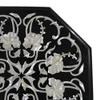 crafts look Side Table Black Marble Inlay Coffee Table Top Semiprecious Stones view 3