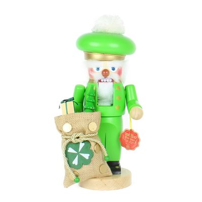 Steinbach Wooden Chubby Nutcracker Collection, Irish Santa, 12"