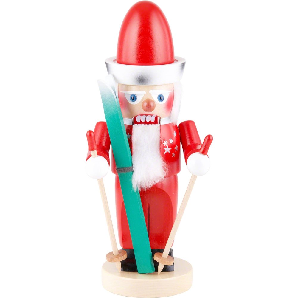 Steinbach Chubby Nutcracker Collection, Wooden Skiing Santa, 12.6"