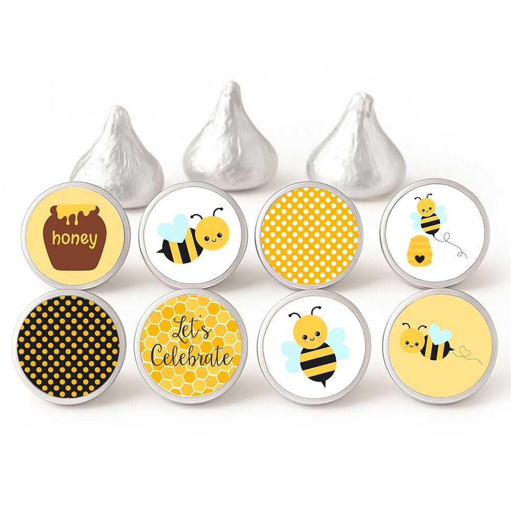 Bumble Bee Label for Hershey Kisses Chocolates by Adore By Nat - Birthday Baby Shower Party Stickers - Set of 240
