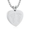 Oinsi Double Baby Feet On My Heart Stainless Steel Cremation Jewelry Urn Necklace for Ashes with Filling Kits view 1