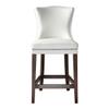 MY SWANKY HOME Retro Modern Faux Leather Cream White Counter Bar Stool Exposed Wood Mid Century view 1