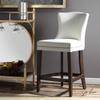 MY SWANKY HOME Retro Modern Faux Leather Cream White Counter Bar Stool Exposed Wood Mid Century view 2