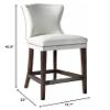MY SWANKY HOME Retro Modern Faux Leather Cream White Counter Bar Stool Exposed Wood Mid Century view 3