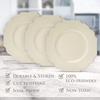 SILVER SPOONS Elegant Plastic Plates for Party with Scalloped Rim (10 PC), Disposable Heavy-Duty Salad Plates for Wedding Reception - 8.25, Fancy Plastic Dinnerware Sets with Silver Edge - Ivory view 4
