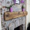 Modern Timber Craft Hand Hewn Beam Fireplace Mantel - Reclaimed, Axe Cut Barn Wood Floating Mantel Shelf - Handcrafted in USA - Certified Reclaimed, 60" L x 6" D, Unfinished view 3