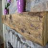 Modern Timber Craft Hand Hewn Beam Fireplace Mantel - Reclaimed, Axe Cut Barn Wood Floating Mantel Shelf - Handcrafted in USA - Certified Reclaimed, 60" L x 6" D, Unfinished view 4