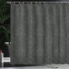 Ambesonne Dark Grey Shower Curtain, Antique Damask Pattern in 3D Style Classic Old Fashioned Floral Design, Cloth Fabric Bathroom Decor Set with Hooks, 69" W x 84" L, Charcoal Grey Dimgrey view 3