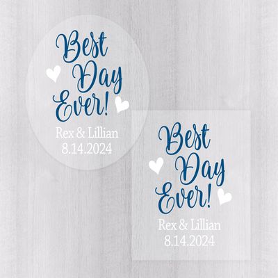 Best Day Ever! Clear Transparent Wedding Favor Stickers (#452-C)