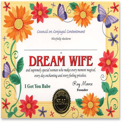 Dream Wife Certificate (Units per case: 30)
