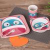 Green Bamboo Fibre Children Tableware Set with Lovely Cartoon Pattern (Owl) view 2