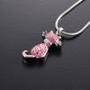 Multi-Colored Crystal Lovely Cat Urns Necklace for Ashes Loss Of Pet Cremation Jewelry+Free Fill Kit (Black Stone) view 4