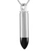 High Grade Black-Plated Bullet Shape Stainless Steel Cremation Pendant Jewelry Urns Necklace for Man (IJD2065) view 1