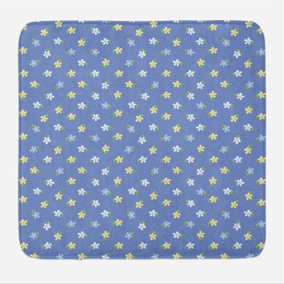 Ambesonne Floral Bath Mat, White and Yellow Small Daisy Flowers Spring Garden Theme, Plush Bathroom Decor Mat with Non Slip Backing, 30.2" x 20", Pale Yellow Violet Blue