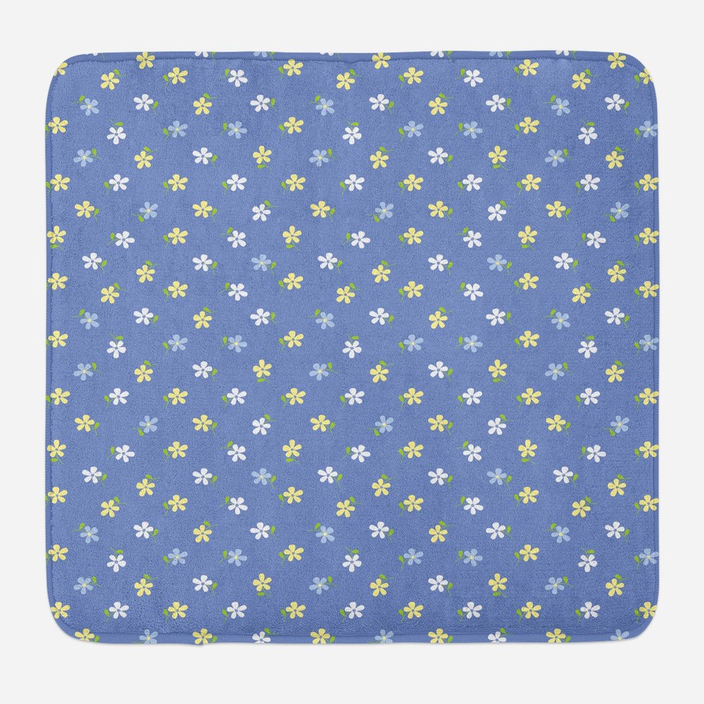 Ambesonne Floral Bath Mat, White and Yellow Small Daisy Flowers Spring Garden Theme, Plush Bathroom Decor Mat with Non Slip Backing, 30.2" x 20", Pale Yellow Violet Blue