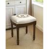 123 Creations Monogram Victorian Traditional Linen/Wood Vanity Stool Chestnut/A Traditional, Country view 4