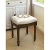 123 Creations Monogram Victorian Traditional Linen/Wood Vanity Stool Chestnut/H view 2