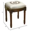 123 Creations Monogram Victorian Traditional Linen/Wood Vanity Stool Chestnut/H view 3
