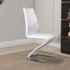 Benzara Midvale Contemporary Z-Shaped Side Chair, Set of Two, White view 2