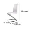 Benzara Midvale Contemporary Z-Shaped Side Chair, Set of Two, White view 3