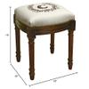 123 Creations Monogram Victorian Traditional Linen/Wood Vanity Stool Chestnut/G view 3