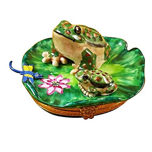 FROG & BABY - LIMOGES BOX AUTHENTIC PORCELAIN FIGURINE FROM FRANCE