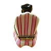 BLACK CAT ON TOILE CHAIR - LIMOGES BOX AUTHENTIC PORCELAIN FIGURINE FROM FRANCE view 2