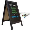 Large Sturdy Handcrafted 40" x 20" Wooden A-Frame Chalkboard Display / 4 Liquid Chalk Markers & Stencil Set/Sidewalk Chalkboard Sign Sandwich Board/Chalk Board Standing Sign (Black) view 1