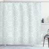 Ambesonne Moroccan Shower Curtain, Culture Inspired Elements Geometric Design Eastern Stars, Cloth Fabric Bathroom Decor Set with Hooks, 69" W x 70" L, Seafoam White view 1