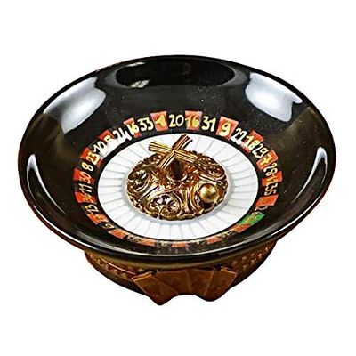 ROULETTE WHEEL - LIMOGES BOX AUTHENTIC PORCELAIN FIGURINE FROM FRANCE