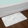 Ambesonne Marble Print Bath Mat, Stained Marbled Background Image Abstract Textures Monochromatic Design, Plush Bathroom Decor Mat with Non Slip Backing, 30.2" x 20", White Pale Grey view 2