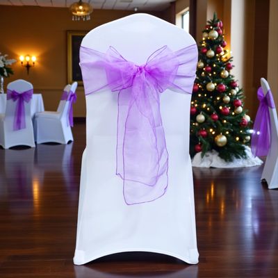MDS Pack of 150 PCS Organza Chair Sashes Wider Dining Chair Bows Ribbon Tie Back for Wedding Party Birthday Bridal Shower Reception Event Banquet Home Chair Cover Decoration - Light Purple