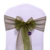 MDS Pack of 200 PCS Organza Chair Sashes Wider Dining Chair Bows Ribbon Tie Back for Wedding Party Birthday Bridal Shower Reception Event Banquet Home Chair Cover Decoration - Olive Green view 2