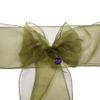 MDS Pack of 200 PCS Organza Chair Sashes Wider Dining Chair Bows Ribbon Tie Back for Wedding Party Birthday Bridal Shower Reception Event Banquet Home Chair Cover Decoration - Olive Green view 3