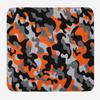 Ambesonne Camo Bath Mat, Vibrant Camouflage Lattice Like Service Theme Modern Design Print, Plush Bathroom Decor Mat with Non Slip Backing, 30.2" x 20", Orange Grey Black view 1
