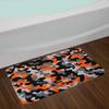 Ambesonne Camo Bath Mat, Vibrant Camouflage Lattice Like Service Theme Modern Design Print, Plush Bathroom Decor Mat with Non Slip Backing, 30.2" x 20", Orange Grey Black view 2