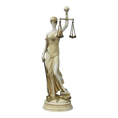 Themis Greek Roman Goddess of Blind Justice Hand-Painted Statue Sculpture 13.8in