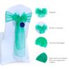 MDS Pack of 125 PCS Organza Chair Sashes Wider Dining Chair Bows Ribbon Tie Back for Wedding Party Birthday Bridal Shower Reception Event Banquet Home Chair Cover Decoration - Green view 2