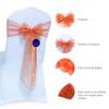 MDS Pack of 75 PCS Organza Chair Sashes Wider Dining Chair Bows Ribbon Tie Back for Wedding Party Birthday Bridal Shower Reception Event Banquet Home Chair Cover Decoration - Brunt Orange view 2