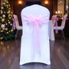 MDS Pack of 75 PCS Organza Chair Sashes Wider Dining Chair Bows Ribbon Tie Back for Wedding Party Birthday Bridal Shower Reception Event Banquet Home Chair Cover Decoration - Pink view 1