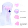 MDS Pack of 75 PCS Organza Chair Sashes Wider Dining Chair Bows Ribbon Tie Back for Wedding Party Birthday Bridal Shower Reception Event Banquet Home Chair Cover Decoration - Pink view 2