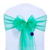 MDS Pack of 75 PCS Organza Chair Sashes Wider Dining Chair Bows Ribbon Tie Back for Wedding Party Birthday Bridal Shower Reception Event Banquet Home Chair Cover Decoration - Green view 3