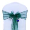 MDS Pack of 125 PCS Organza Chair Sashes Wider Dining Chair Bows Ribbon Tie Back for Wedding Party Birthday Bridal Shower Reception Event Banquet Home Chair Cover Decoration - Hunter Green view 3