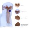 MDS Pack of 125 PCS Organza Chair Sashes Wider Dining Chair Bows Ribbon Tie Back for Wedding Party Birthday Bridal Shower Reception Event Banquet Home Chair Cover Decoration - Coffee view 2