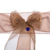 MDS Pack of 125 PCS Organza Chair Sashes Wider Dining Chair Bows Ribbon Tie Back for Wedding Party Birthday Bridal Shower Reception Event Banquet Home Chair Cover Decoration - Coffee view 4