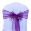 MDS Pack of 75 PCS Organza Chair Sashes Wider Dining Chair Bows Ribbon Tie Back for Wedding Party Birthday Bridal Shower Reception Event Banquet Home Chair Cover Decoration - Dark Purple view 3