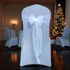 MDS Pack of 125 PCS Organza Chair Sashes Wider Dining Chair Bows Ribbon Tie Back for Wedding Party Birthday Bridal Shower Reception Event Banquet Home Chair Cover Decoration - White view 1