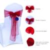 MDS Pack of 75 PCS Organza Chair Sashes Wider Dining Chair Bows Ribbon Tie Back for Wedding Party Birthday Bridal Shower Reception Event Banquet Home Chair Cover Decoration - Maroon view 2