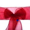 MDS Pack of 75 PCS Organza Chair Sashes Wider Dining Chair Bows Ribbon Tie Back for Wedding Party Birthday Bridal Shower Reception Event Banquet Home Chair Cover Decoration - Maroon view 4