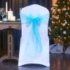 MDS Pack of 75 PCS Organza Chair Sashes Wider Dining Chair Bows Ribbon Tie Back for Wedding Party Birthday Bridal Shower Reception Event Banquet Home Chair Cover Decoration - Turquoise view 1